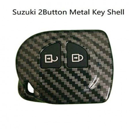 Carbon Metal Remote Key Shell For Maurti Car Along With Key Chain Image 