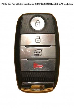 Car Metal Remote Key Shell For Kia 4 Button Along with Key Chain Image 