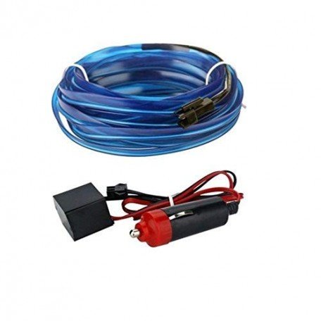 Car Dashboard Cold EL Wire Car Interior Light Ambient Neon Light for Cars - 5 Meter Roll (Blue, Pack of 1) Image 