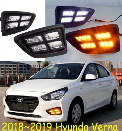 Front LED DRL with Turn Indicator For New Verna 2018-2019 Set of 2(Day Time Running light) Image 