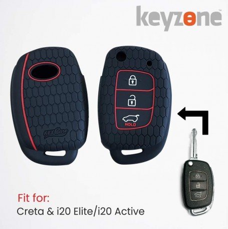  Silicone Key Cover For Hyundai Venue Flip Key (Black) Image 