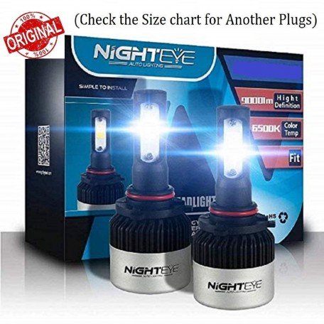 NightEye Ultrawhite Led Headlight Bulbs COB 72W (36W x 2) 9000lm (9006/HB4) Image 