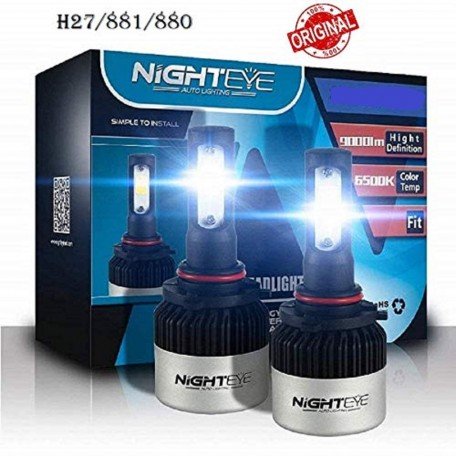 Nighteye Ultrawhite Led Headlight Bulbs COB 72W (36W x 2) 9000lm (4500lm per bulb) 6500K 1 Year Warranty (H27/880/881) Image 