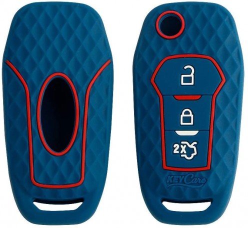 Silicone Key Cover For Figo Aspire/Endeavour Flip Keys Folding (Blue) (Pack of 1) Image 