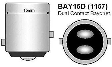 2800Lumen BAY15D P21/5W 2057 7528 1157 Dual Connector Led Bulb Front Rear Turn Signal Parking Light Bulb and Canbus Error Free Led Turn Signal Light Bulb Red, (Pack of 2) Image 