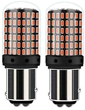 2800Lumen BAY15D P21/5W 2057 7528 1157 Dual Connector Led Bulb Front Rear Turn Signal Parking Light Bulb and Canbus Error Free Led Turn Signal Light Bulb Red, (Pack of 2) Image 