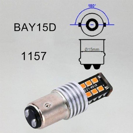 1157/BAY15D 3Watt LED 300LM SMD 2835 Car Rear Brake Light for Vehicles, DC 12V(Red Light,Pack of 2) Image 