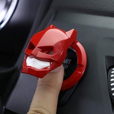 Push to Start Button Ignition ABS Cover Car Engine Start Stop Button Cover Interior Universal Button Decoration Ring (pack of 1, Red) Image 