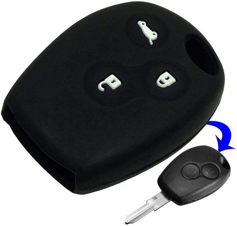 3 Button Remote Key Shell/Case/Body for Renault Duster/Scala/Logan (Black,Pack of 2) Image 