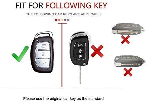 Leather Key Cover For Hyundai 3 Button Remote Smart Key Cover Creta, Grand i10, i20 Elite, i20 Active, Verna,Aura Image 
