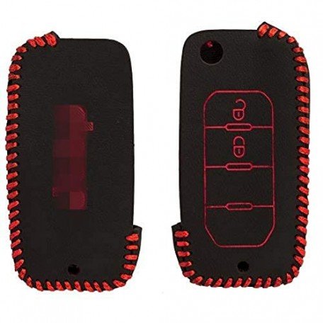 Leather Key Cover For Jeep Compass, Trailhawk Flip Key(1 Piece) Image 