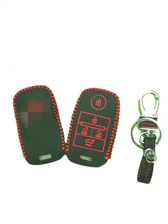 Leather Key Cover For K-ia Carnival 5 Button Smart key(1 Piece) Image 