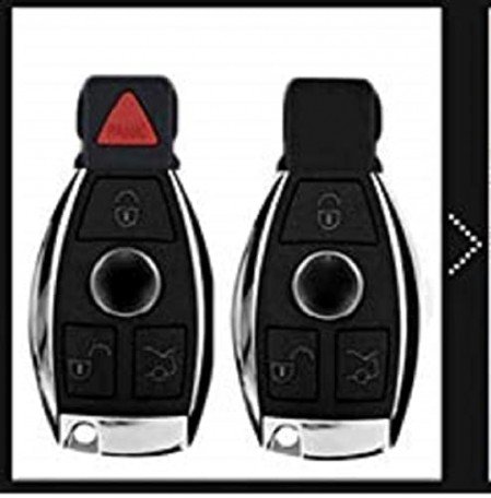  Leather Key Cover Fit For with Mercedes Benz 3 Button Smart Key with Keychain (3 Button Smart Key,1 Piece) Image 