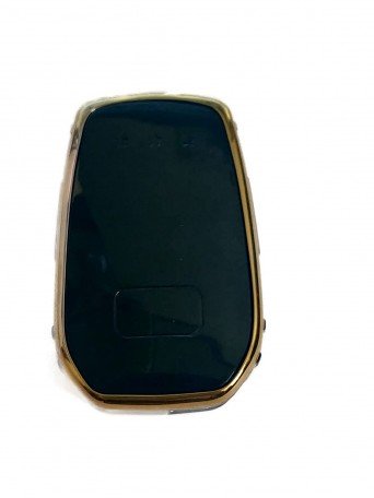 TPU Carbon Fiber Style Car Key Cover Compatible With Toyota Smart Key (Gold/Black) Image 