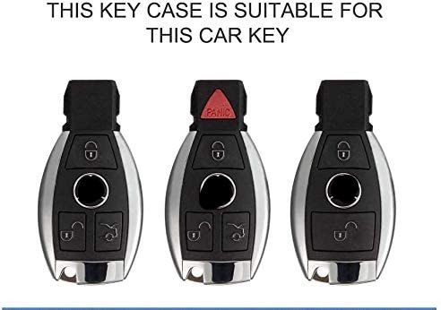 TPU Carbon Fiber Style Car Key Cover Compatible Fit For Merce-des Benz Smart Key (Gold Black) Image 