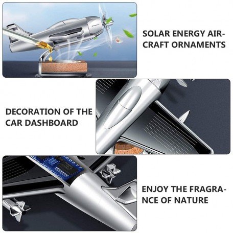 Car Aroma Diffuser Air Freshener Perfume Solar Power Dashboard Aeroplane style Decoration With Perfume Image 