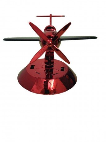 Car Aroma Diffuser Air Freshener Perfume Solar Power | Car Dashboard Aeroplane Decoration With Perfume(Red) Image 