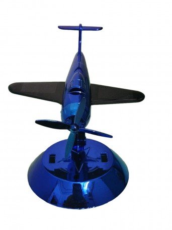Car Aroma Diffuser Air Freshener Perfume Solar Power | Car Dashboard Aeroplane Decoration With Perfume(Blue) Image 