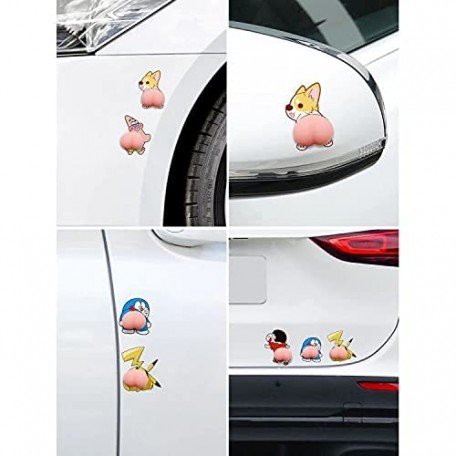 Car Door Rubber Cute Sticker Door Opening Anti-Scratch Wipe Protector for All Cars (Pattrick Style, Mobiles, Doors Pack of 2) Image 