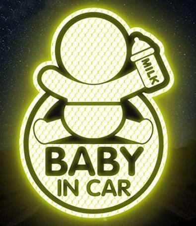 High Reflective Car Stickers Baby In Car(White) Image 