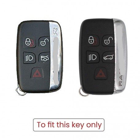 TPU Carbon Fiber Style Car Key Cover fit with Jaguar and Land Rover 5 Buttons Smart Key (White) Image 