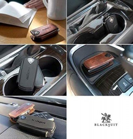 Blacksuit Smart Key Case, Optimized For Ring Smart Keys, One-Touch Magnetic Cover Fit For Smart Keys and Flip Keys(Black) Image 