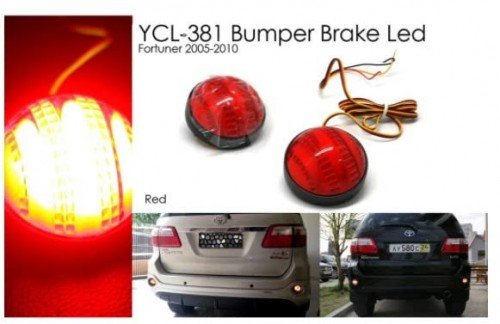 Solar Rear Reflector BUMPER Rear Arising Lights Compatible for Toyota Fortuner Old Type 1 Image 