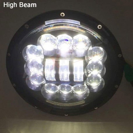 7 Inch Fancy Led Headlight with Turning Signal Lights for Royal Enfield Bullet/Classic/Thunderbird/Electra (12-30V, 75W White Led Light) Image