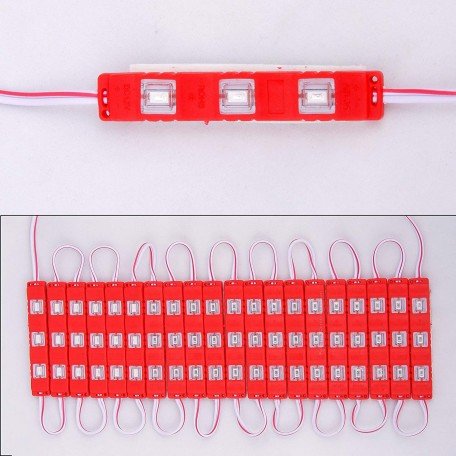 3 LED strips 12V Waterproof 5630/5730 LED SMD Injection module Red - 20 module
