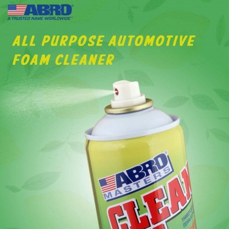 ABRO FC-650 Fresh Lime Scent Clean All Car Interior Foam Cleaner Multi Purpose Automotive Dashboard Seat Cleaning Spray for Clearing Vinyl, Fabric & Carpets (650ml)