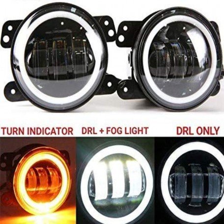 LED fog lamp 4 inch 60W 8000lm with DRL ring Turn indicator and 3 cree led lens (2 pcs) Image 