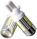 T10 LED Parking Bulb or Pilot Light White High Power Projector LED Set of 2 (White) Image 