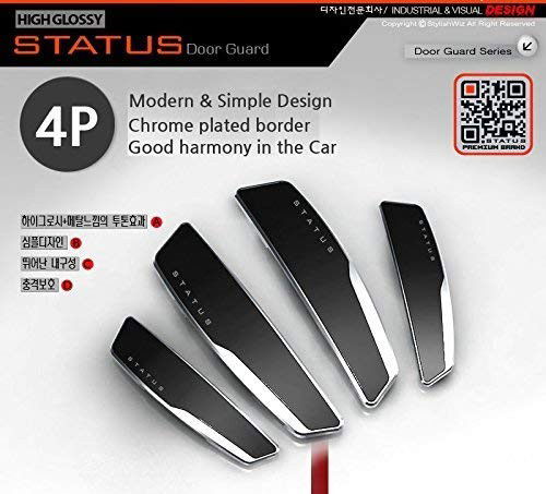 Universal Status Car Door Guard Scratch Protector Set of 4 (Made in Korea) (Black) Image