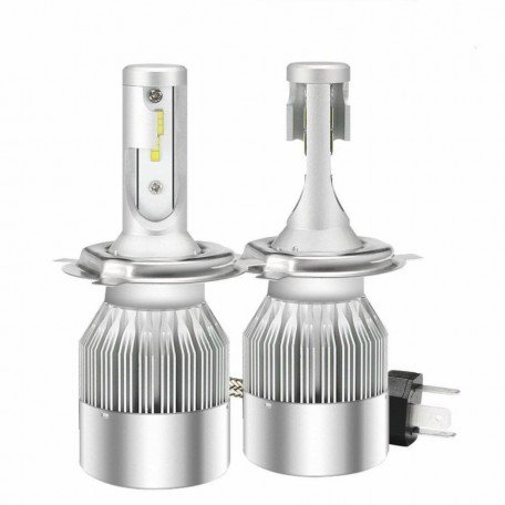 Navik H-4 All In One Compact Design 36W/3800LM CSP LED Headlight Conversion Kit Car High/Low Beam Bulb Driving Lamp 6000K, Crytal White - 2 Pcs (1 Year Warranty) Image 