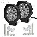 9 LED Round Fog Light Off Road Driving Waterproof 3 inches Spot Lamp with Mounting Brackets for Motorcycle Car Jeep 4x4 Tractor (27W) Image 