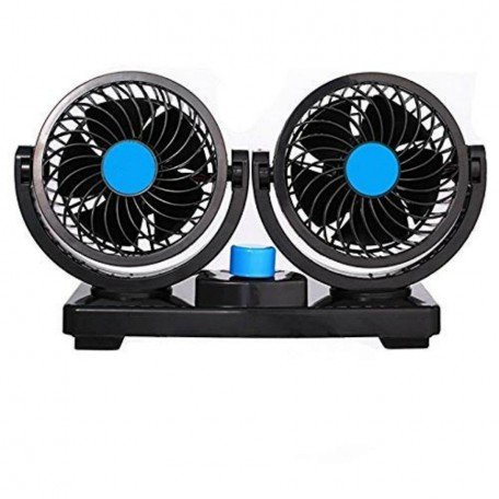 12V/24V Cooling Car Fan 360 Degree Rotatable with 2 Speed Cigarette Lighter Air Conditioner for Vehicle Truck RV SUV or Boat (Double)