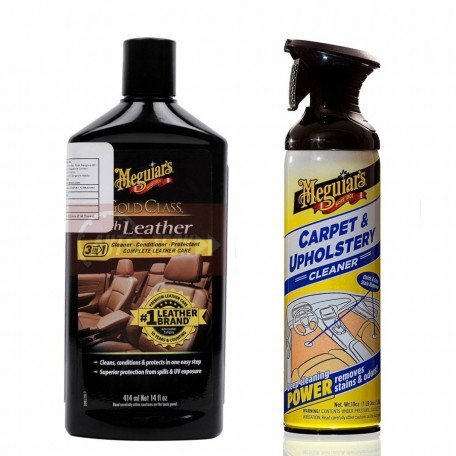 Meguiar's Gold Class Rich Leather Lotion (414 ML) and Carpet & Upholstry Cleaner (539 GM) Image 