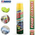 ABRO FC-650 Fresh Lime Scent Clean All Car Interior Foam Cleaner Multi Purpose Automotive Dashboard Seat Cleaning Spray for Clearing Vinyl, Fabric & Carpets (650ml) Image 