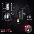 Cloudsale H4 LED Headlight Bulbs TX SMD LED Chips All-in-One Conversion Kit 6000K Cool White 90W/Set 15000LM (7500LMx2) Image 