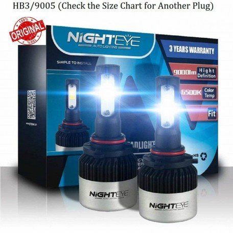 Night Eye LED Headlight COB Bulbs (White, 36 W) - Set of 2 Image