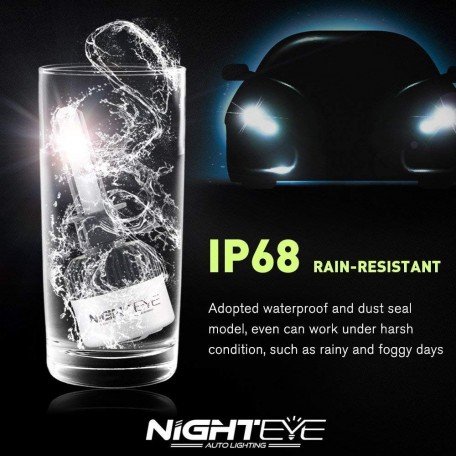 Nighteye LED Headlight Single Piece H4 Bridge Lux COB 36W 9000 lm (4500 lm per bulb) 6500K