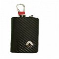 Leather Car Key Chain Cover Holder Zipper Case Remote Wallet Bag for-Renault Image 