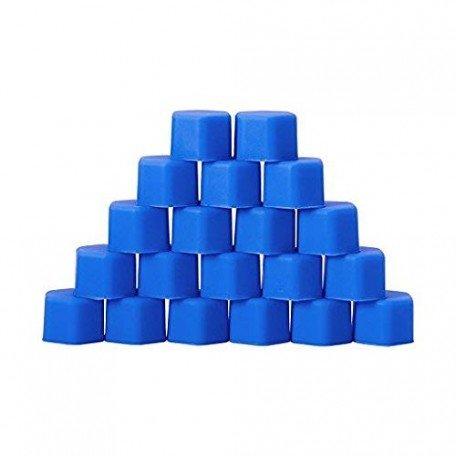 20 Pcs/Set Blue Silicone Car Wheel Nuts Bolts Cover Dust Protective Tyre Valve Screw Cap Cover (19MM)