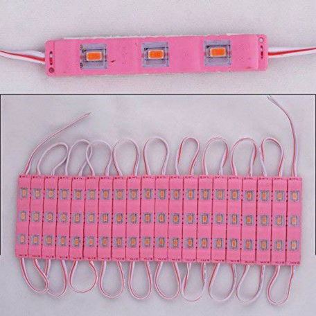 3LED Strips 12V Waterproof and Adhesive 5630/5730 LED SMD Injection 20 Module with 12 Volt Adaptor Driver (Pink) Image