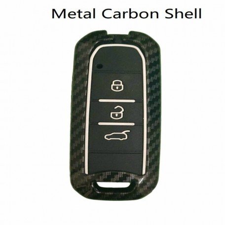 Metal Key Shell for Morris Garage Hector 3Button Push Start Model (Carbon Black) Image