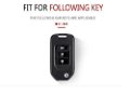 Metal Remote Car Key Shell FIT for Honda Folding Key With Key Chain (Black) Image 