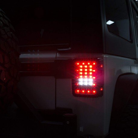 Jeep JK Tail Light Assembly Clear LED w/Brake Light & Turn Signal for Jeepr JK Wrangle 2007-2018 Image 