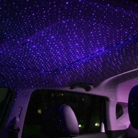 Car usb star ceiling light sky projection lamp romantic atmosphere night lights(Blue)