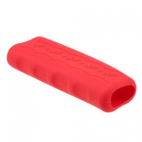 Silicone Gear Head Shift Knob Cover (Oval Shape) + 1 Handbrake Sleeve Cover (Red)