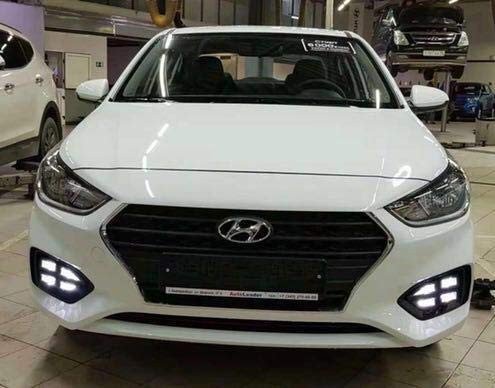 Front LED DRL with Turn Indicator for New Verna 2018-2019 Set of 2(Day Time Running light)